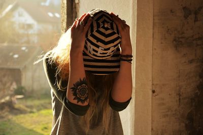 Woman standing in park