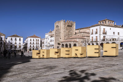 Caceres, spain, extremadura, main square or plaza mayor of the city of caceres