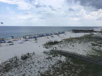 Scenic view of beach against sky