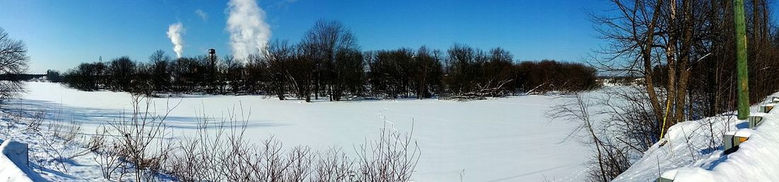 Scenic view of snow covered landscape