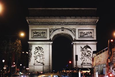 View of illuminated street at night