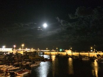 Illuminated city at night