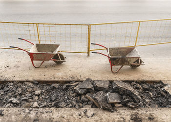 Wheelbarrow on promenade