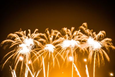 Firework display at night