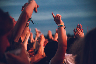 Group of people at music concert