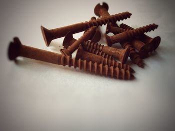 High angle view of cigarette on table