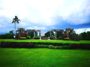 Scenic view of park against sky