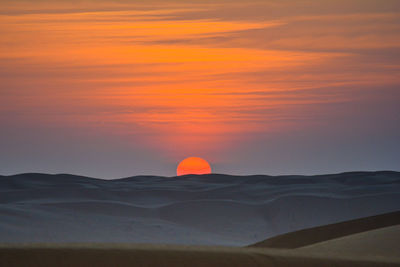 Scenic view of silhouette landscape against sky during sunset