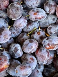 Full frame shot of plums for sale at market