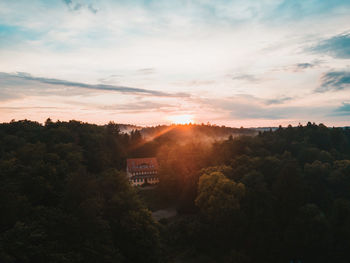 Scenic view of landscape against sky during sunset