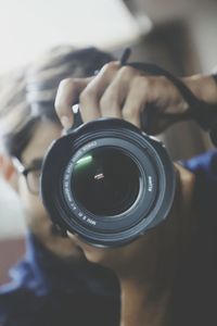 Midsection of man photographing