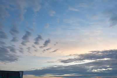 Low angle view of sky during sunset