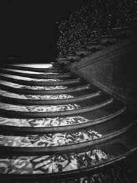 Low angle view of spiral staircase of building
