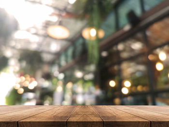 Close-up of illuminated lights on table