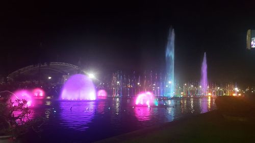 Illuminated city at night