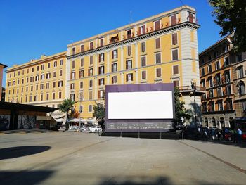 Low angle view of building against clear sky