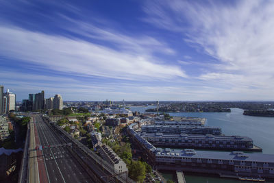 High angle view of city