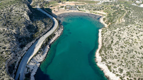 High angle view of dam