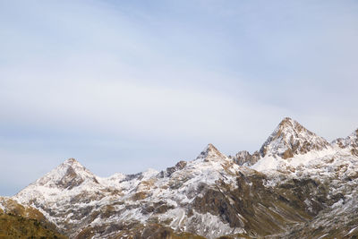 Snowcapped mountains against sky