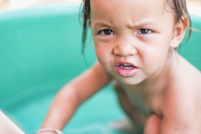 Children do activities to cool off, play in the water.