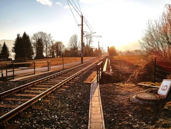 Railroad tracks against sky