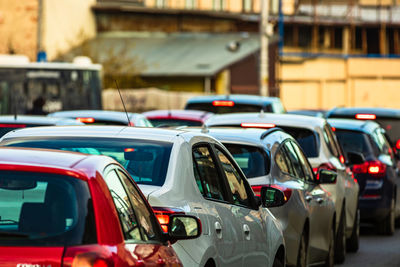 View of cars in parking lot