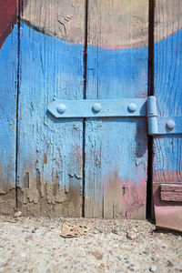 Close-up of old wooden door