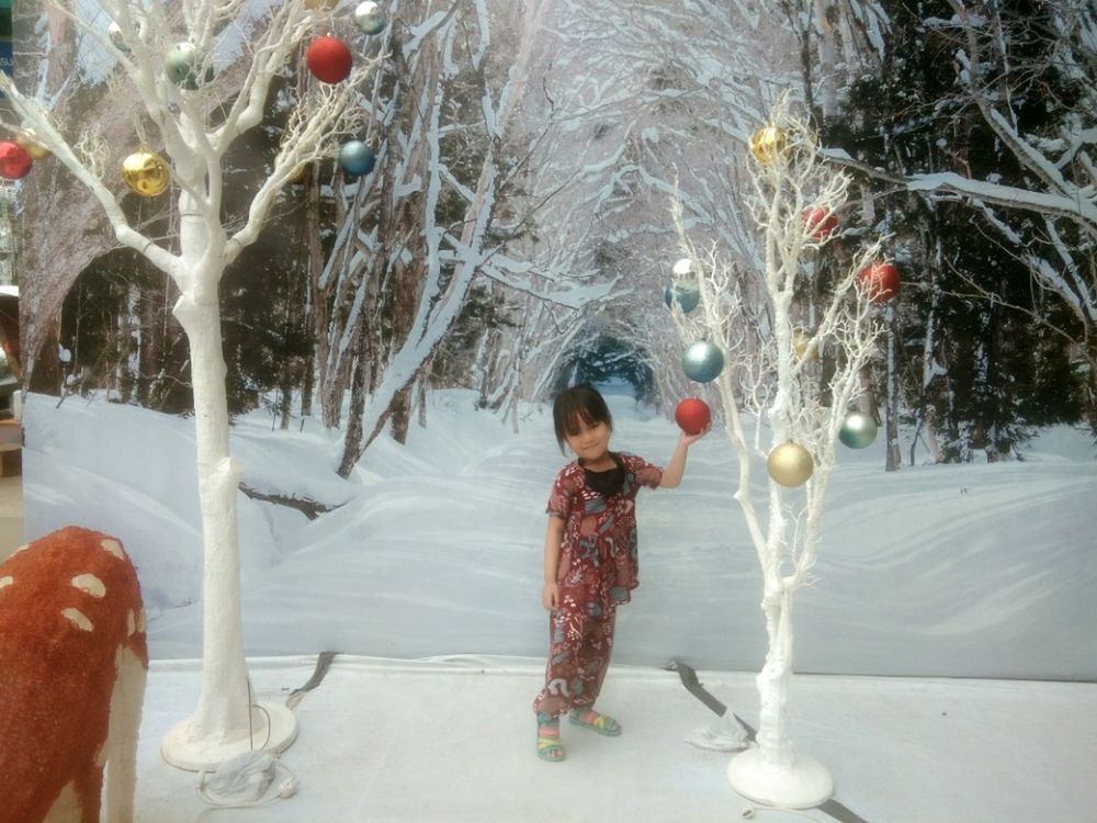 tree, winter, snow, one person, plant, nature, cold temperature, decoration, celebration, christmas, full length, holiday, child, christmas tree, childhood, standing, christmas decoration, illuminated, outdoors, clothing, tradition, rear view, warm clothing, leisure activity, lifestyles, women, day, female, fun, person, white, men, freezing