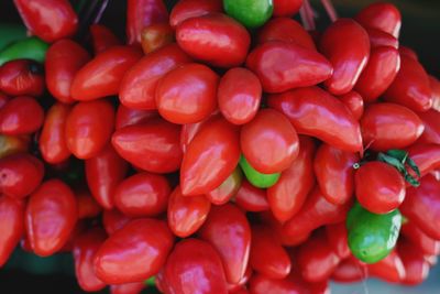 Full frame shot of red chili peppers