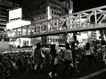 Group of people in front of building