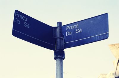 Low angle view of road sign