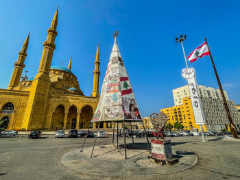 Low angle view of mosque against sky