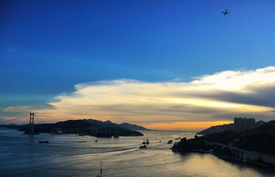 View of sea at sunset