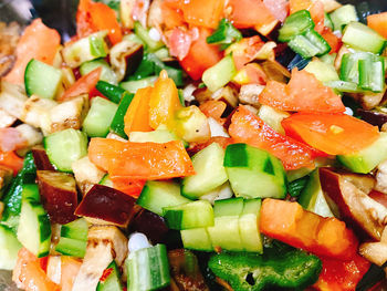 Full frame shot of chopped salad