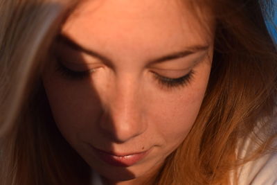 Close-up of beautiful woman