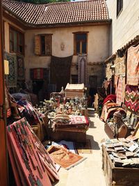 Houses at market stall