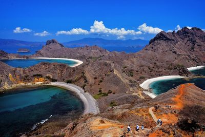 Aerial view of landscape against cloudy sky