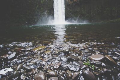 Close-up of waterfall