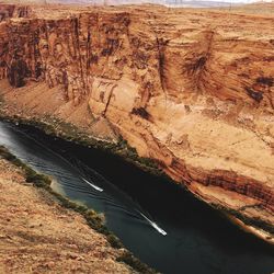 High angle view of mountain road