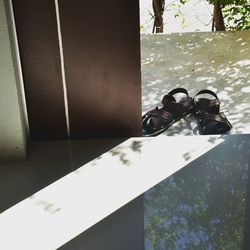 Low section of person wearing shoes