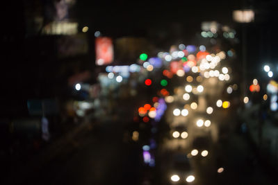 Defocused image of illuminated city