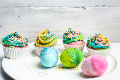 Multi colored candies on table