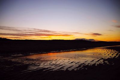 Scenic view of landscape at sunset