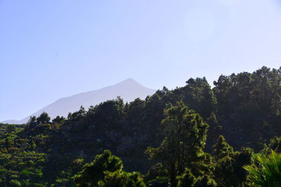 Scenic view of mountains against clear sky