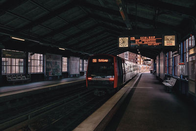 Train at railroad station platform