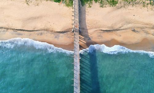 High angle view of river flowing through land