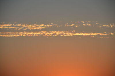 Low angle view of sky at sunset
