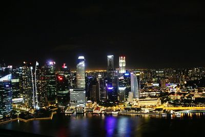 Illuminated city at night