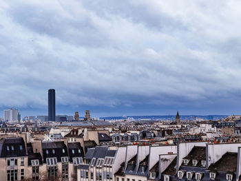 High angle view of cityscape against sky