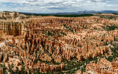 Scenic view of landscape against cloudy sky